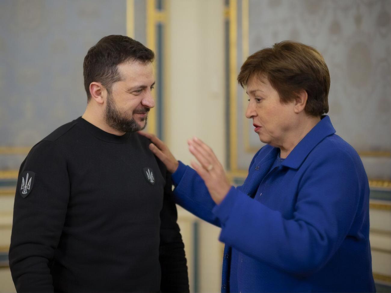 Георгієва, за словами Зеленського, високо оцінила діяльність Української держави та всіх її інституцій, які продовжують роботу, попри повномасштабне російське вторгнення