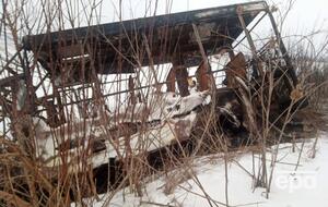 Унаслідок обстрілу маршрутка згоріла вщент