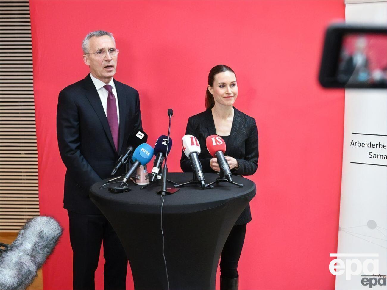 Столтенберг на пресс-конференции с Марин:&nbsp;Немыслимо, чтобы существовала какая-либо угроза Финляндии или Швеции без реакции НАТО