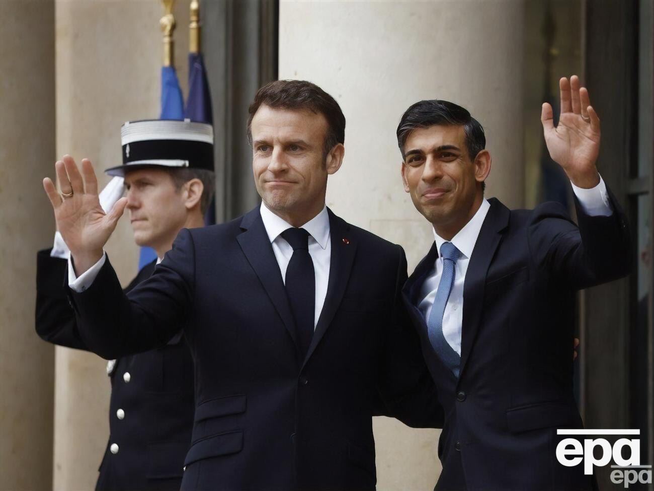 Макрон і Сунак говоритимуть про зміцнення самооборони України як зараз, так і в довгостроковій перспективі, заявили у британському уряді