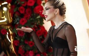 Леді Гага, почувши характерний звук, озирнулася, а потім поспішила на допомогу фотографу