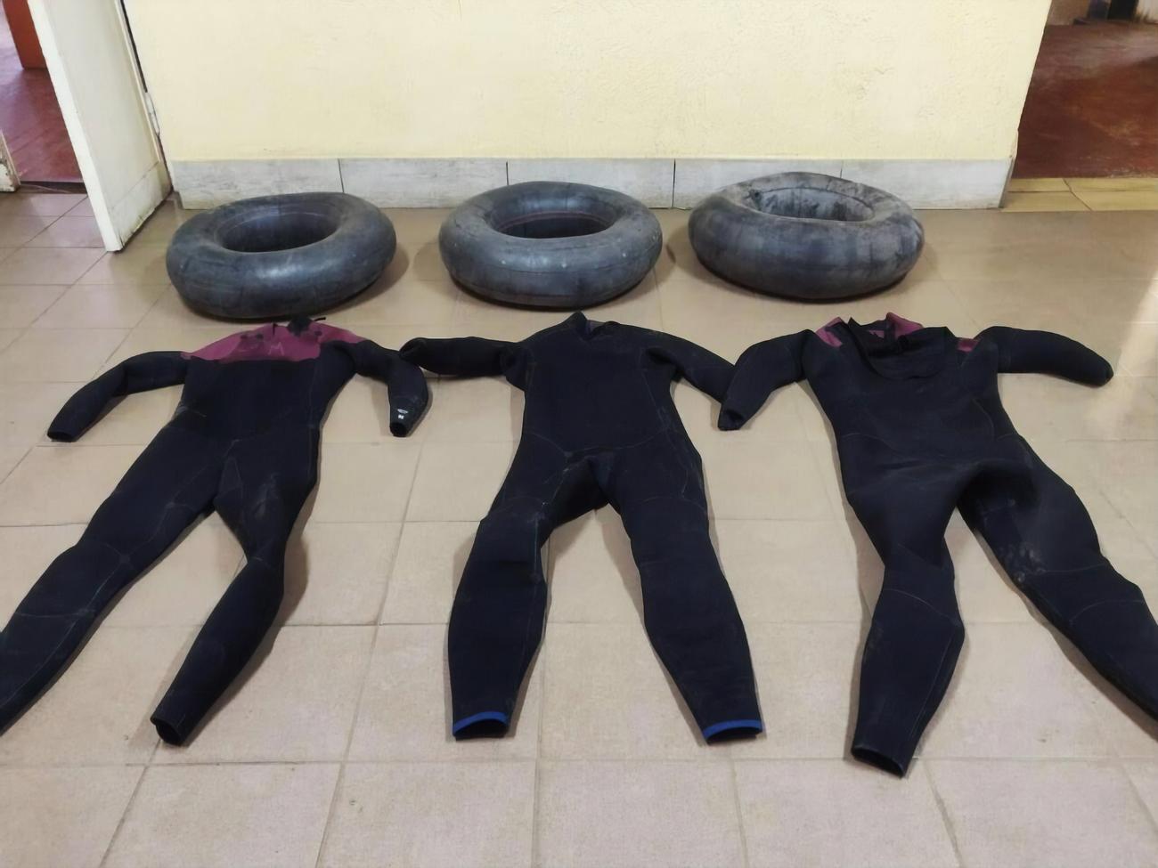 Снаряжение, с помощью которого "водолазы" пытались незаконно пересечь границу Украины с Румынией