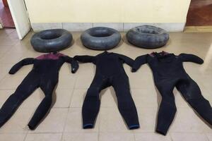 Снаряжение, с помощью которого "водолазы" пытались незаконно пересечь границу Украины с Румынией