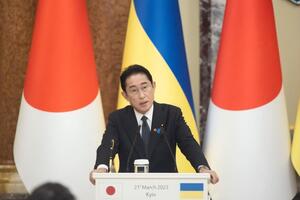 Кисида 21 марта приехал в Украину с первым визитом после начала полномасштабного вторжения России