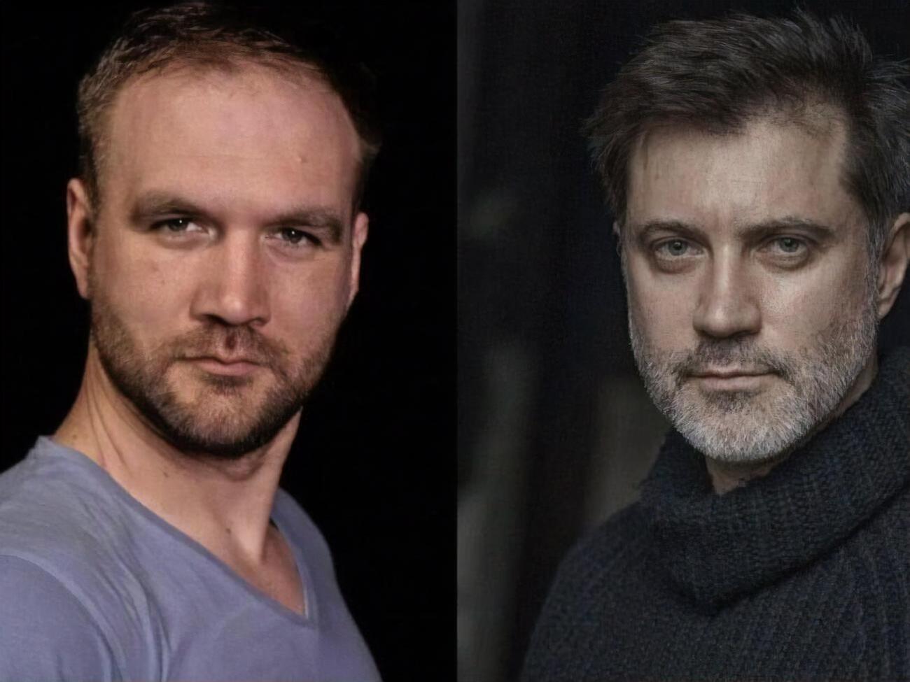 В сериале лицо актера из РФ Дубравина (справа) заменили лицом украинского актера Саранскова (слева)