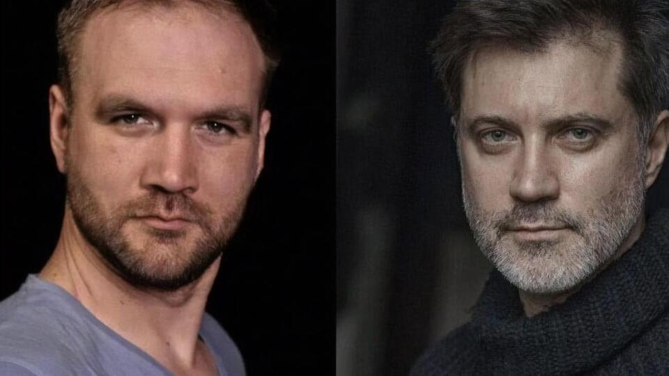 В сериале лицо актера из РФ Дубравина (справа) заменили лицом украинского актера Саранскова (слева)