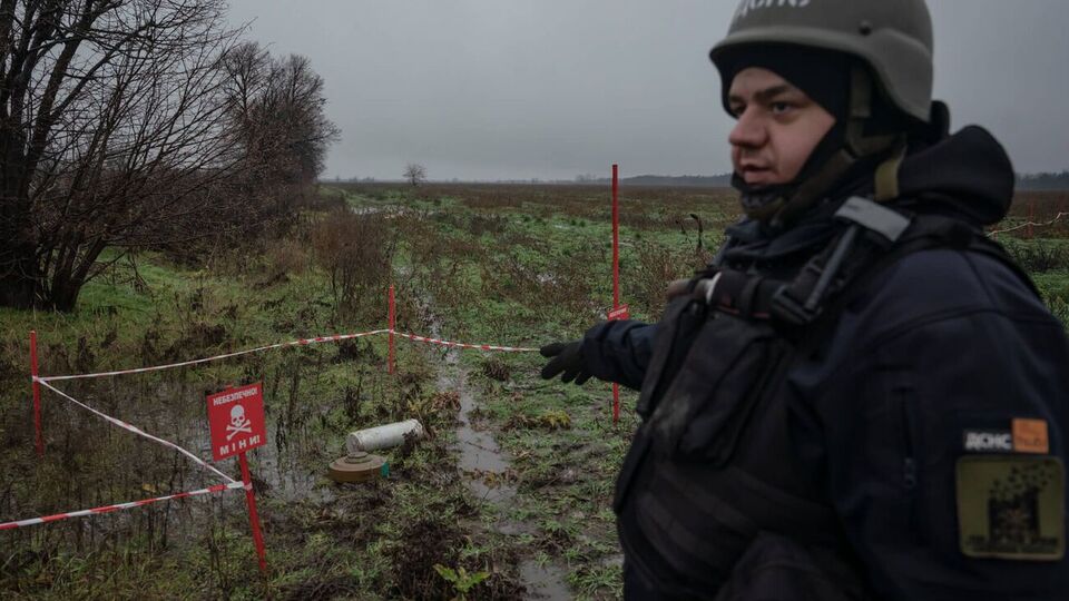 По данным Зеленского, неразминированными остаются 174 тыс. км² территории Украины