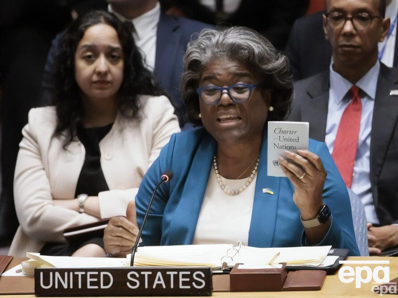 Томас-Грінфілд: Розв'язавши війну в Україні, РФ завдала удару в саме серце Статуту ООН