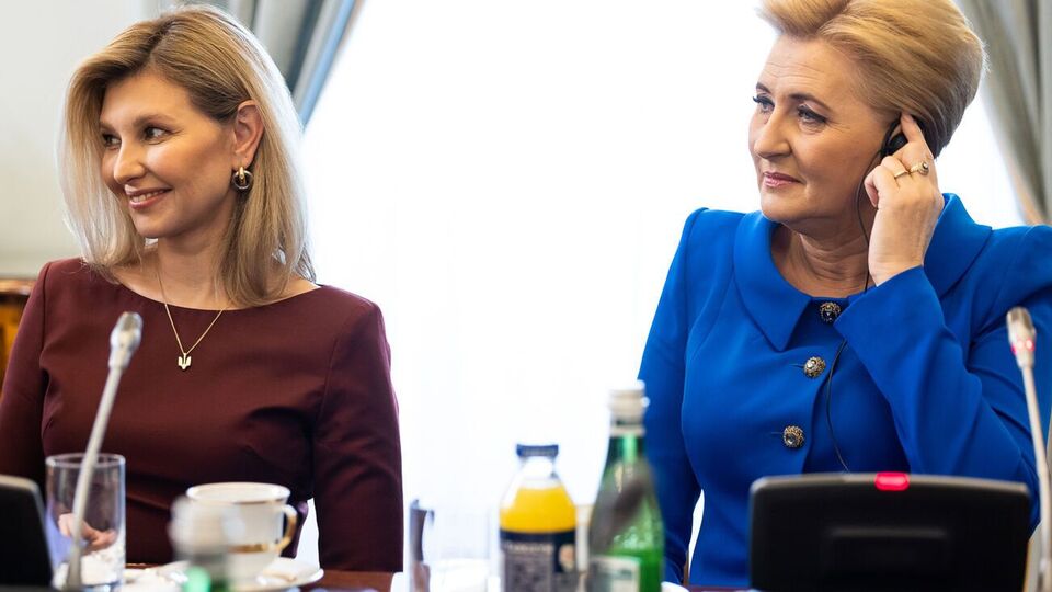 Зеленская в Варшаве встретилась с первой леди Польши