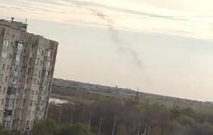 След от, вероятно, российской ракеты ПВО в районе Евпатории