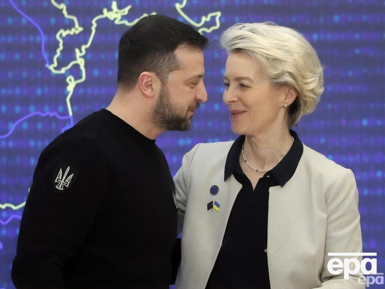 Президент Европейской комиссии Урсула фон дер Ляйен демонстрирует дружескую поддержку Зеленскому