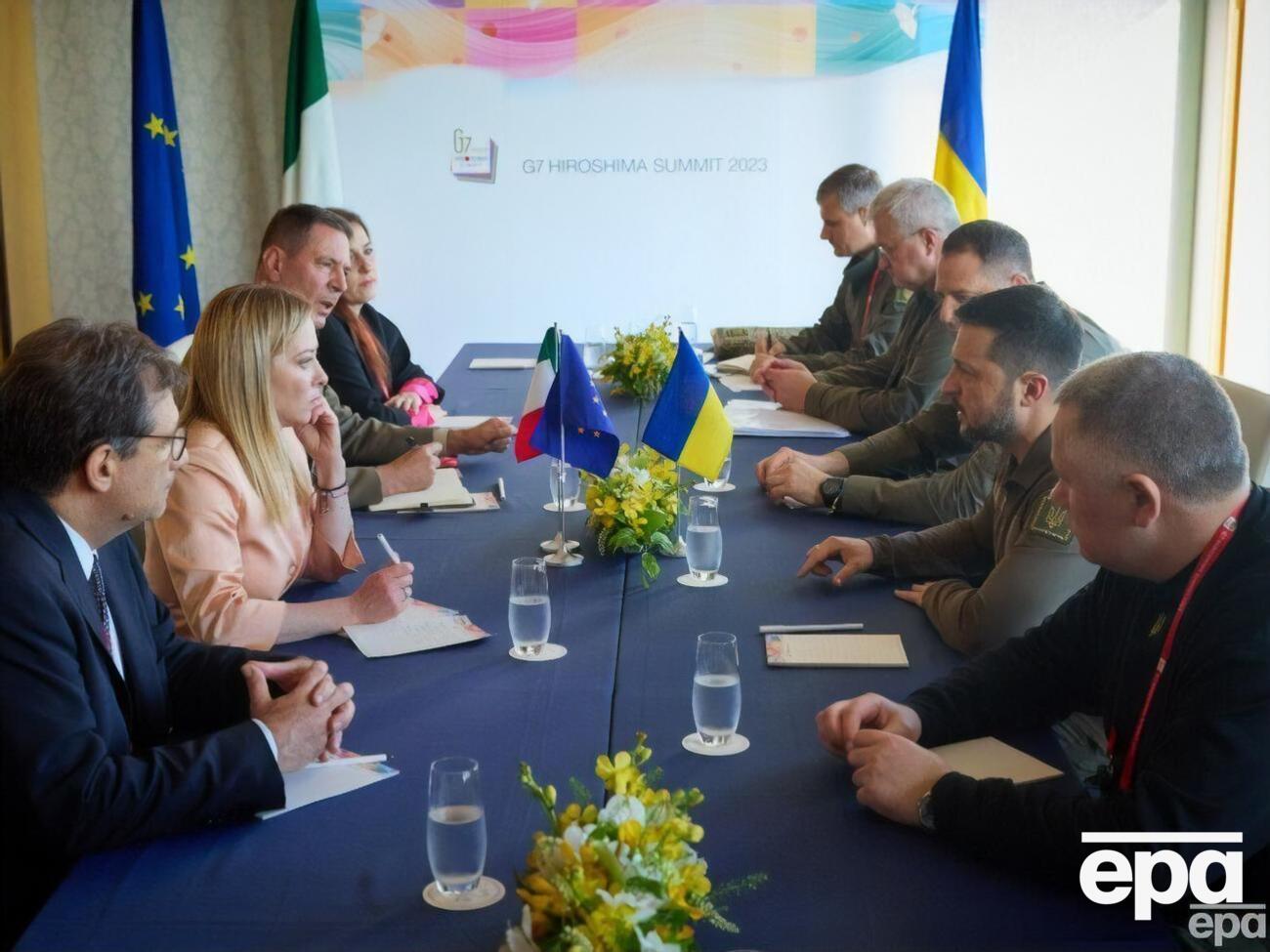 Мелоні та Зеленський зустрілися на полях саміту "Великої сімки"