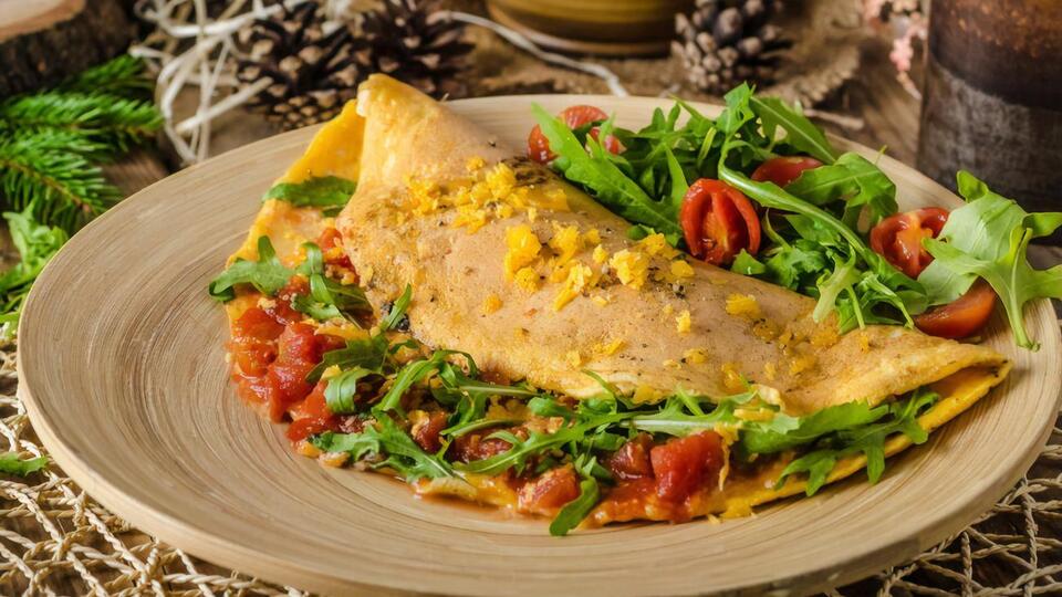 Овсяный блин нужно подавать с овощной сальсой