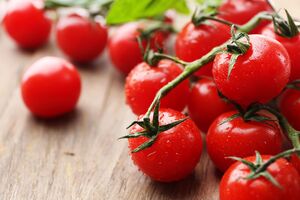 Эксперт советует перед нарезкой выложить томаты на пластиковую крышку квадратной формы, а сверху накрыть такой же, не прижимая