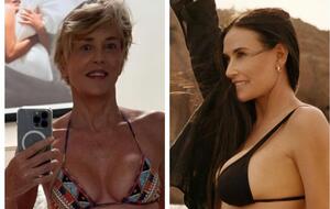 Стоун и Мур засветились в купальниках с трендовым рисунком