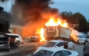 После столкновения произошел пожар