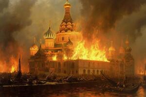 Пылающий Кремль на картине Репина выглядел бы вот так по мнению искусственного интеллекта