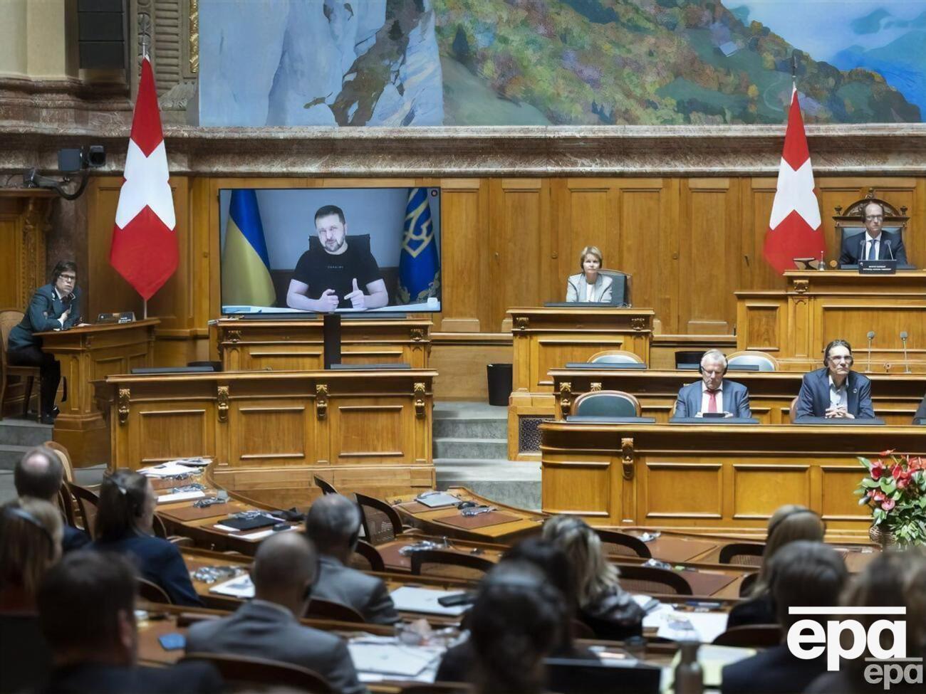 Зеленский&nbsp;поблагодарил Швейцарию за&nbsp;присоединение к антироссийским санкциям