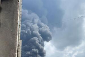 В районе нефтебазы видели пролетающий боевой вертолет
