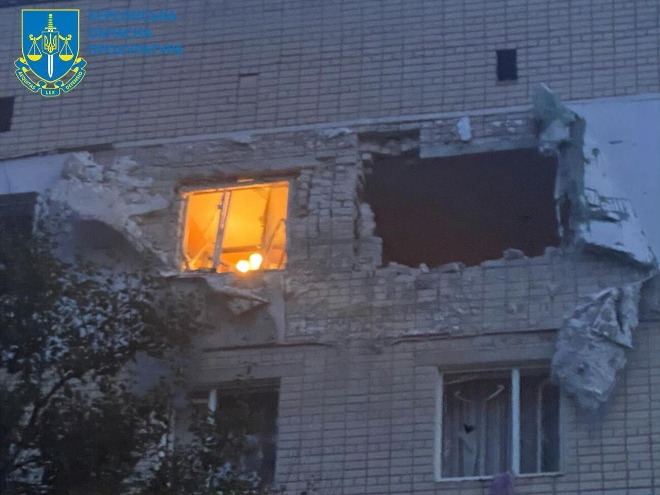 Один из российских снарядов попал в пятиэтажку