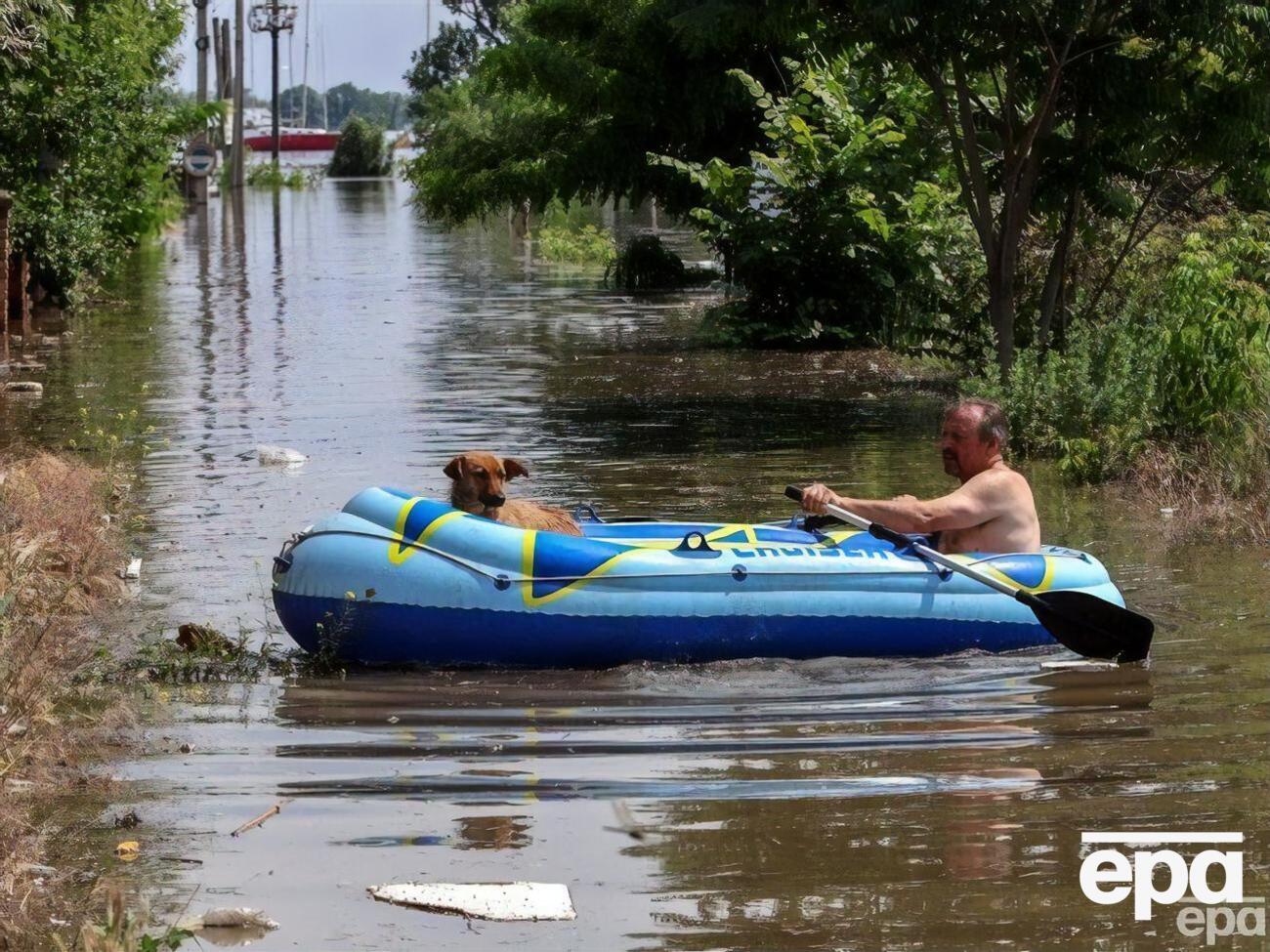 Херсонцы помогают спастись от паводка домашним животным