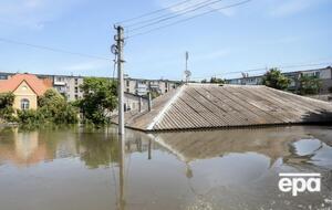 Вследствие подрыва дамбы вылилась вода из Каховского водохранилища