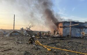 Одна з ракет окупантів в Умані вибухнула поряд із продуктовим магазином