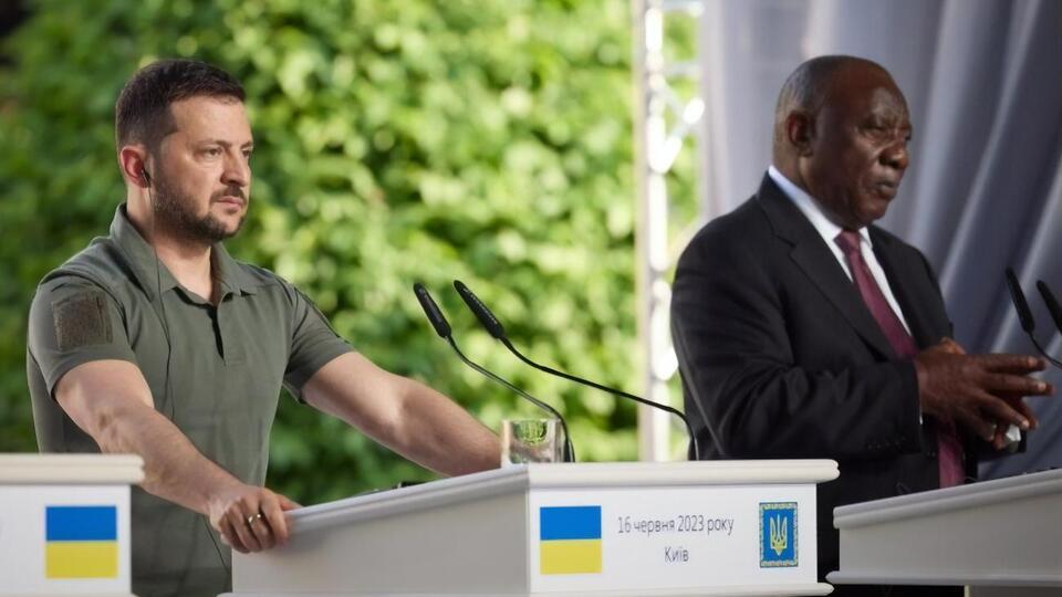 Зеленський висловив подяку Рамафосі за візит у Бучу й Київ разом з іншими африканськими лідерами 16 червня