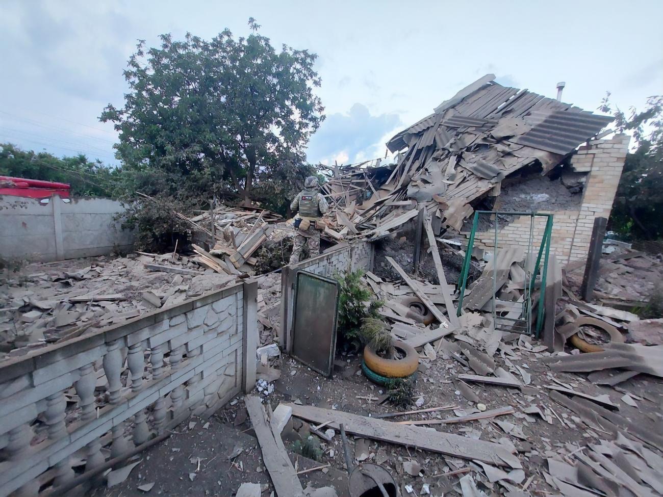 Унаслідок атаки противника в Костянтинівці пошкоджено школу і 20 житлових будинків