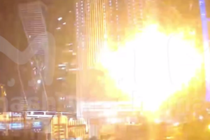 Взрыв в "Москва-Сити" ночью 23 августа попал на видео