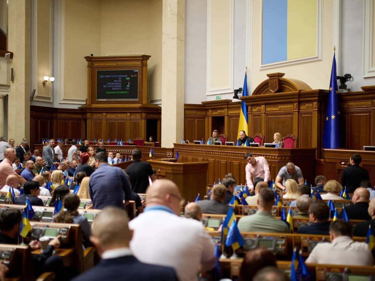 287 нардепов поддержали проект постановления об обращении к парламентам и правительствам иностранных государств по поводу намерений РФ провести незаконные "выборы" на оккупированных территориях Украины