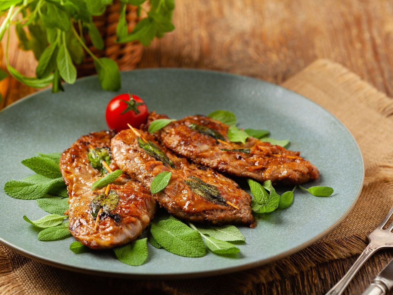 В основе сальтимбокки – свиная вырезка