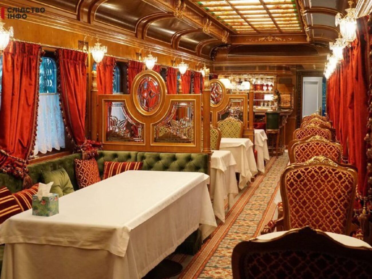 Вагон-ресторан с дорогой отделкой был найден в марте 2022 года в Пуща-Водице