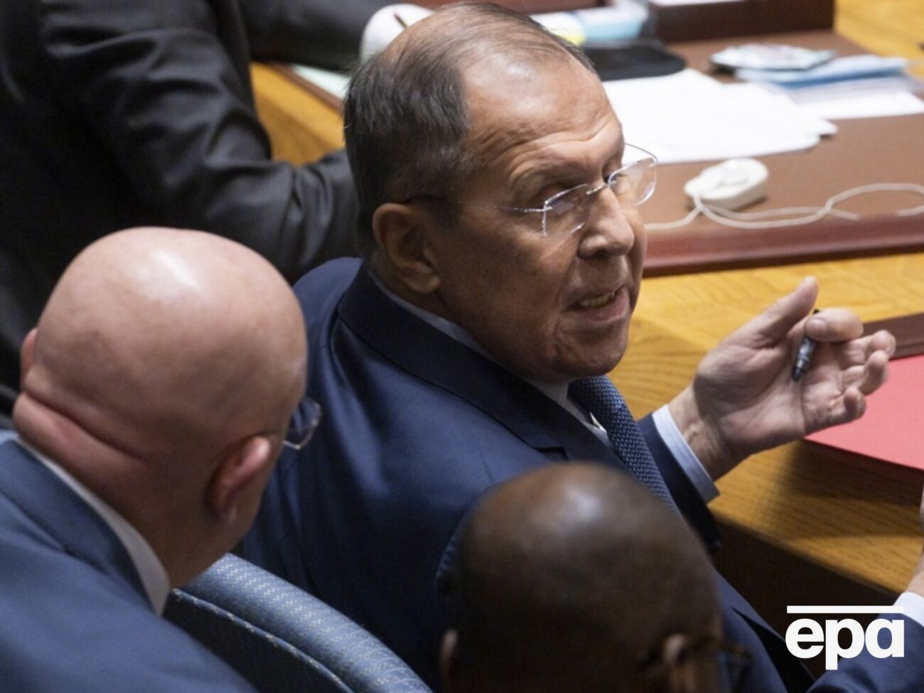 Небензя (слева) на заседании Совбеза хотел помешать выступлению Зеленского, а Лавров не пришел на выступление президента Украины