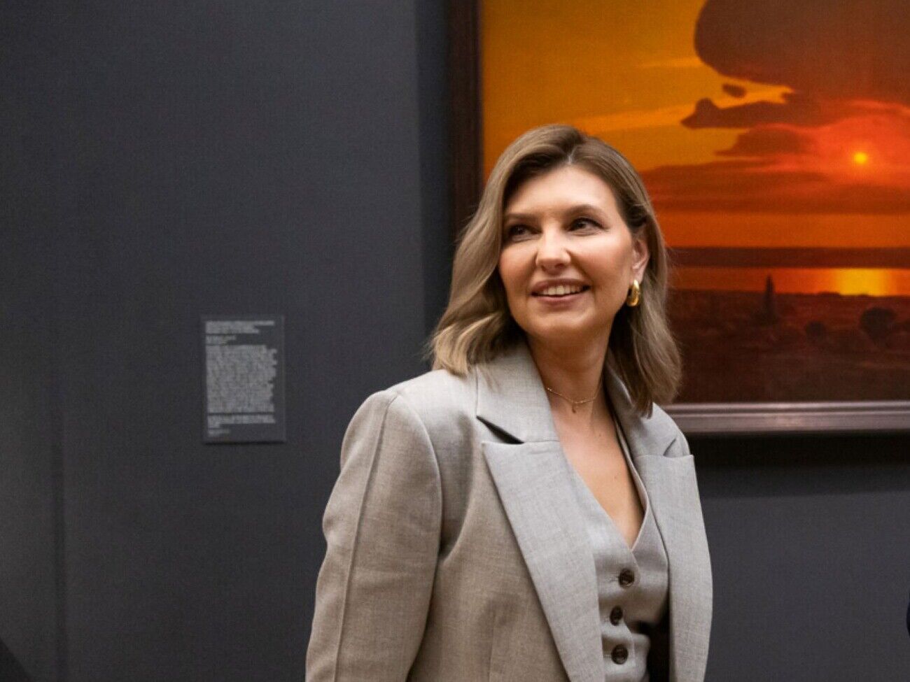 Зеленская отметила, что ей было особенно приятно увидеть в нью-йоркском музее картину Куинджи "Закат солнца над Днепром"