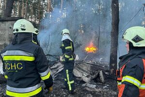 В Киевской области из-за атаки возник пожар