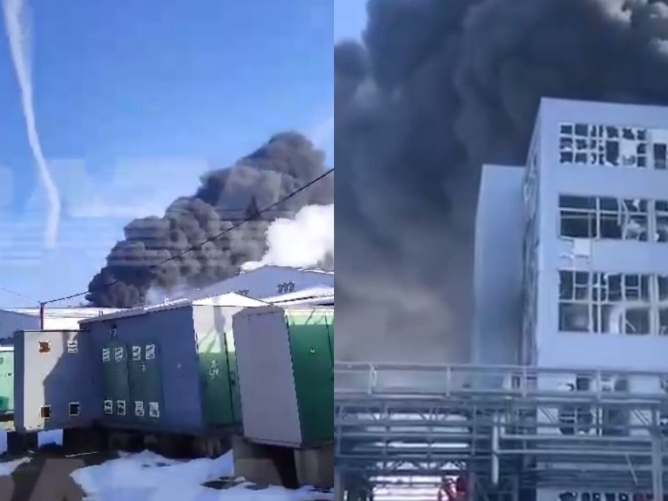 Перед пожаром на заводе произошел взрыв