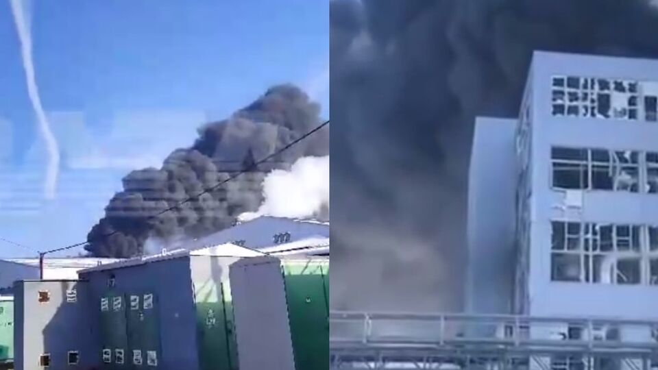 Перед пожаром на заводе произошел взрыв