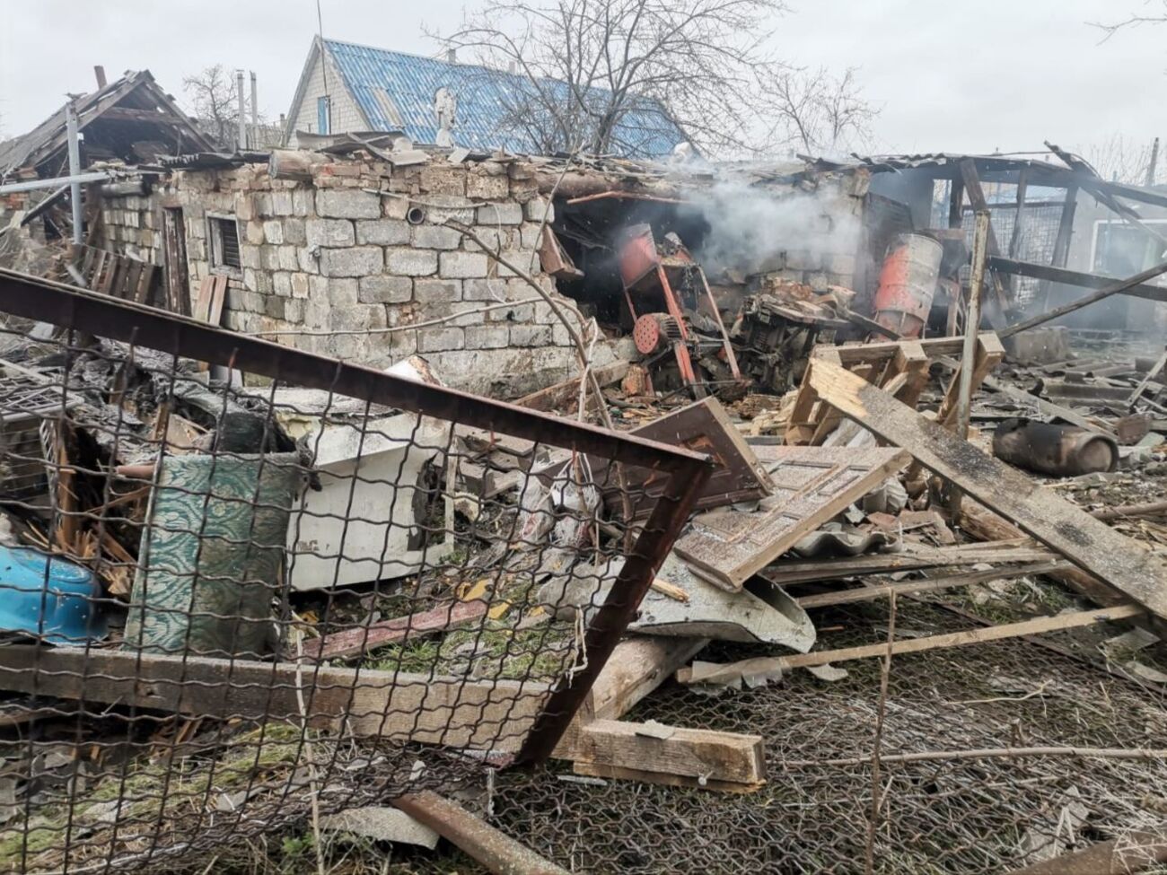 В результате российского обстрела разрушены и повреждены гражданские дома в Гуляйполе, отметил Малашко