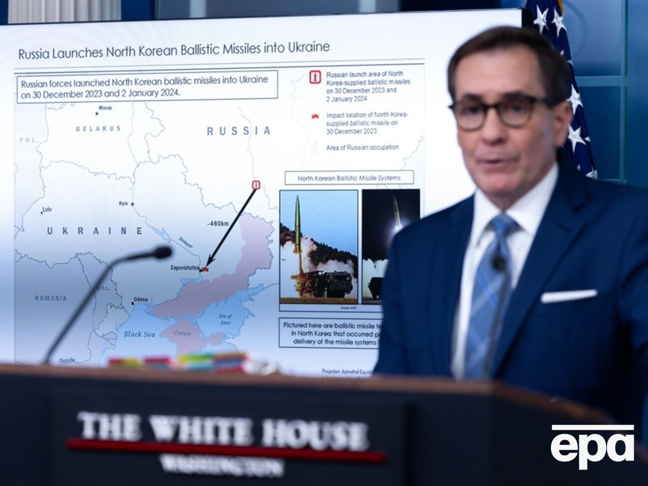 Кірбі підтвердив інформацію ЗМІ про використання Росією проти України ракет із КНДР