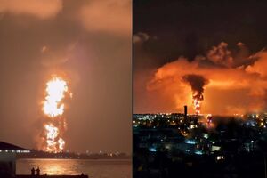 Пожежа на терміналі у Феодосії триває з ранку 7 жовтня