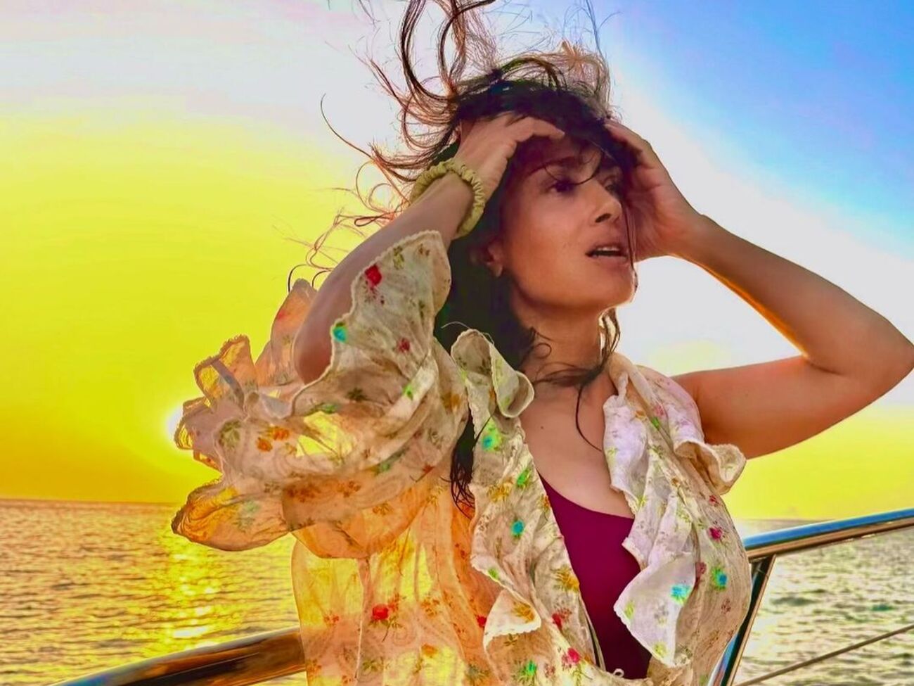 Хайек сняла ролик в Нью-Йорке