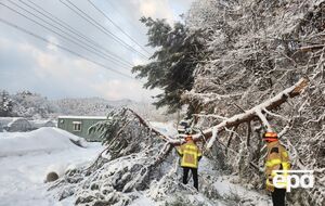 Из-за снегопада некоторые дороги заблокированы