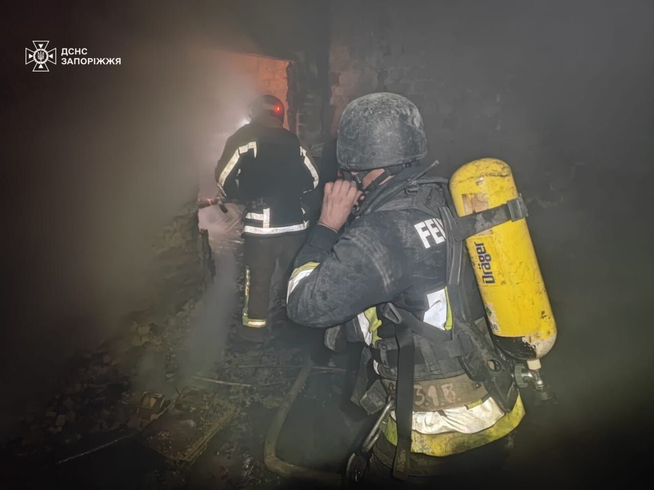 На месте прилета начался пожар