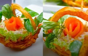 Вид хрустящих картофельных корзиночек поразит гостей