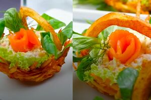 Вигляд хрумких картопляних кошиків уразить гостей