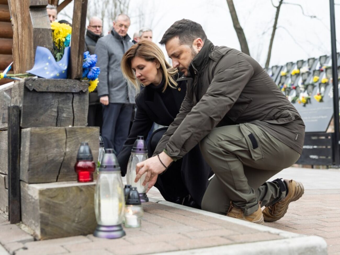 Зеленские приехали на место расстрела Небесной сотни