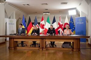 Зеленський із Києва звернувся до лідерів G7, перебуваючи в компанії Трюдо, Мелоні та фон дер Ляєн