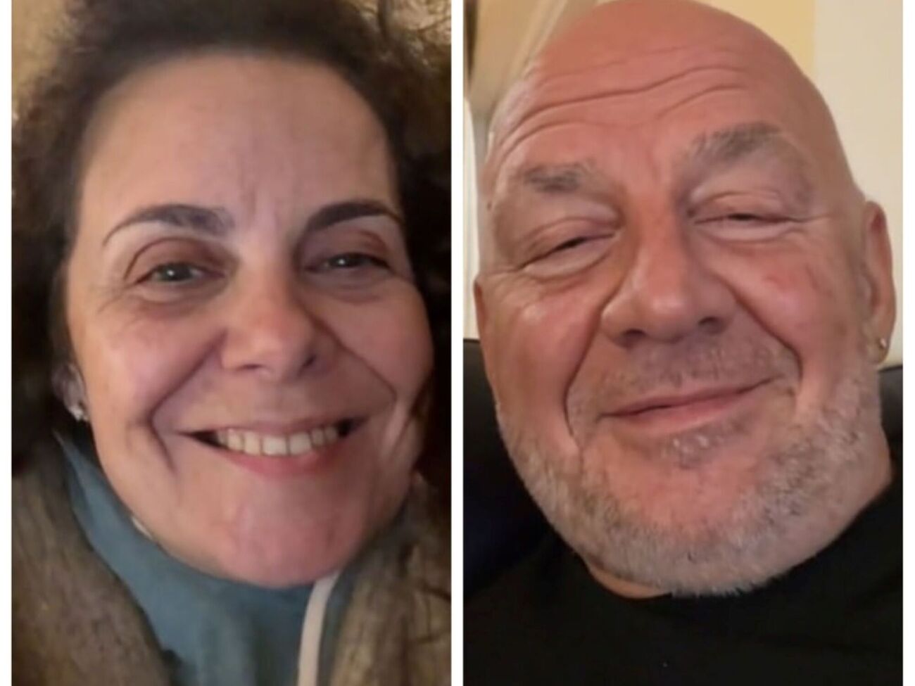 У ролику подружжя позує перед камерою, сидячи поряд на дивані