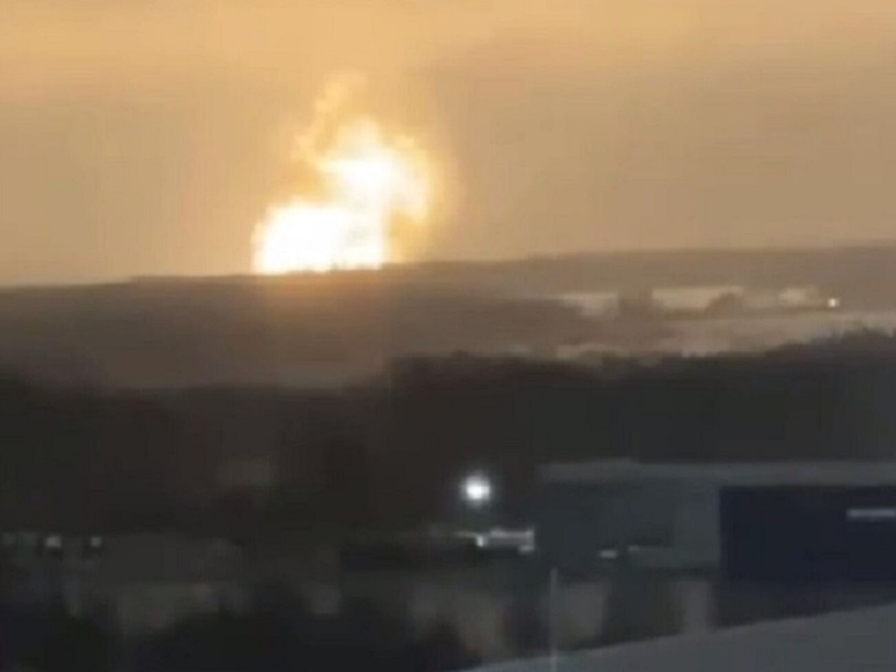 Взрыв попал на видео